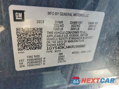 Zdjęcie 13 z 13 samochodu: 2019 CADILLAC ESCALADE PLATINUM VIN:1GYS4DKJ4KR196060 - miniatura
