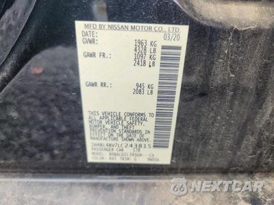 Zdjęcie 13 z 13 samochodu: 2020 NISSAN ALTIMA S VIN:1N4BL4BV7LC243815 - miniatura