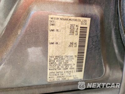 Zdjęcie 12 z 12 samochodu: 2016 NISSAN ALTIMA 2.5 SV VIN:1N4AL3AP1GC190611 - miniatura