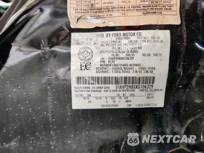 Zdjęcie 12 z 12 samochodu: 2019 FORD TAURUS SEL VIN:1FAHP2H8XKG106329 - miniatura