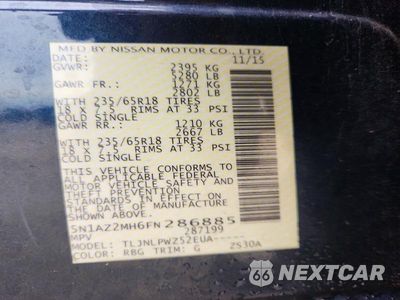 Zdjęcie 13 z 13 samochodu: 2015 NISSAN MURANO S VIN:5N1AZ2MH6FN286885 - miniatura