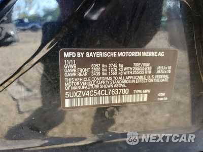 Zdjęcie 12 z 12 samochodu: 2012 BMW X5 XDRIVE35I VIN:5UXZV4C54CL763700 - miniatura