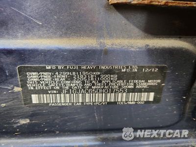 Zdjęcie 12 z 12 samochodu: 2013 SUBARU IMPREZA PREMIUM VIN:JF1GJAC65DH017553 - miniatura
