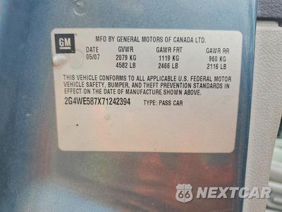 Zdjęcie 12 z 12 samochodu: 2007 BUICK LACROSSE CXS VIN:2G4WE587X71242394 - miniatura