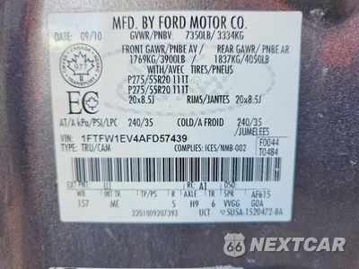 Zdjęcie 12 z 12 samochodu: 2010 FORD F150 SUPERCREW VIN:1FTFW1EV4AFD57439 - miniatura