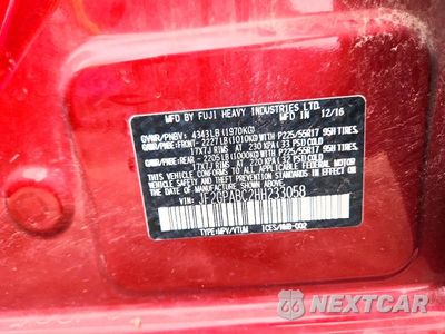 Zdjęcie 13 z 13 samochodu: 2017 SUBARU CROSSTREK PREMIUM VIN:JF2GPABC2HH233058 - miniatura