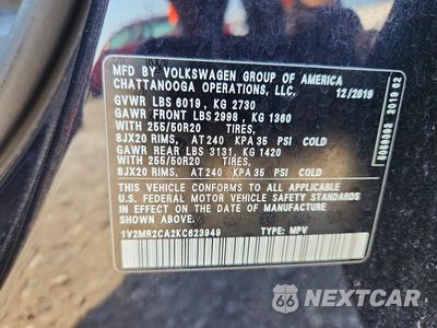 Zdjęcie 14 z 14 samochodu: 2019 VOLKSWAGEN ATLAS SEL VIN:1V2MR2CA2KC623949 - miniatura