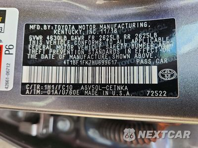 Zdjęcie 13 z 13 samochodu: 2017 TOYOTA CAMRY LE VIN:4T1BF1FK7HU699617 - miniatura