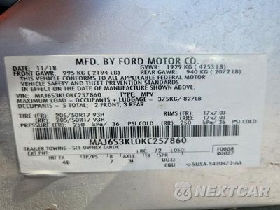 Zdjęcie 14 z 14 samochodu: 2019 FORD ECOSPORT TITANIUM VIN:MAJ6S3KL0KC257860 - miniatura