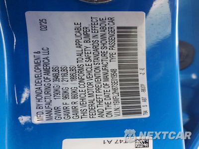 Zdjęcie 13 z 13 samochodu: 2025 HONDA CIVIC SPORT VIN:19XFL2H87SE019548 - miniatura