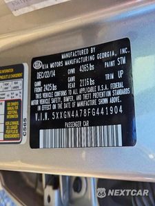 Zdjęcie 12 z 12 samochodu: 2015 KIA OPTIMA EX VIN:5XXGN4A78FG441904 - miniatura