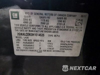 Zdjęcie 13 z 13 samochodu: 2017 CHEVROLET EQUINOX LT VIN:2GNALCEK0H1614626 - miniatura