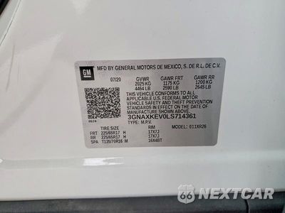 Zdjęcie 13 z 13 samochodu: 2020 CHEVROLET EQUINOX LT VIN:3GNAXKEV0LS714361 - miniatura