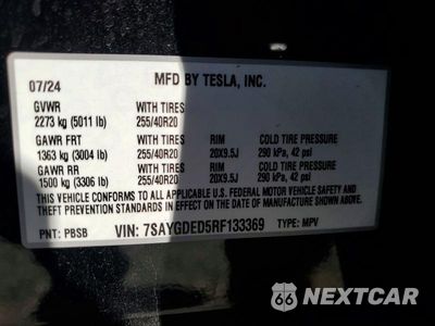 Zdjęcie 13 z 13 samochodu: 2024 TESLA MODEL Y VIN:7SAYGDED5RF133369 - miniatura