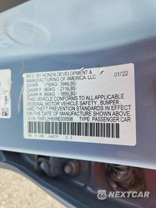 Zdjęcie 12 z 12 samochodu: 2022 HONDA CIVIC SPORT VIN:19XFL2H8XNE009598 - miniatura
