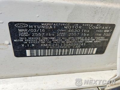 Zdjęcie 13 z 13 samochodu: 2016 HYUNDAI SONATA HYBRID SE VIN:KMHE24L11GA039241 - miniatura