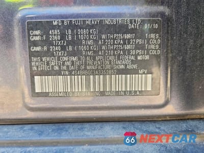 Zdjęcie 13 z 13 samochodu: 2010 SUBARU OUTBACK 2.5I PREMIUM VIN:4S4BRBGC3A3352852 - miniatura