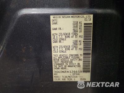 Zdjęcie 13 z 13 samochodu: 2018 NISSAN MURANO S VIN:5N1AZ2MG9JN126659 - miniatura