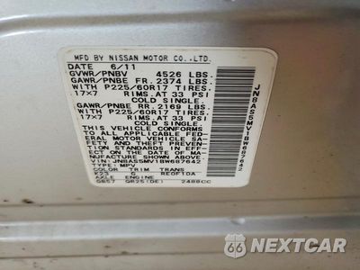 Zdjęcie 13 z 13 samochodu: 2011 NISSAN ROGUE S VIN:JN8AS5MV1BW687642 - miniatura