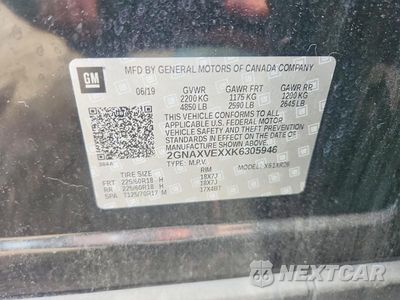 Zdjęcie 13 z 13 samochodu: 2019 CHEVROLET EQUINOX LT VIN:2GNAXVEXXK6305946 - miniatura