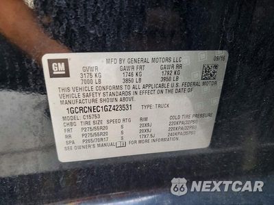 Zdjęcie 12 z 12 samochodu: 2016 CHEVROLET SILVERADO C1500 VIN:1GCRCNEC1GZ423531 - miniatura
