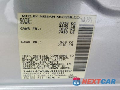 Zdjęcie 13 z 13 samochodu: 2021 NISSAN ALTIMA SR VIN:1N4BL4CW9MN400080 - miniatura
