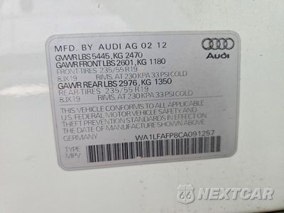 Zdjęcie 13 z 13 samochodu: 2012 AUDI Q5 PREMIUM PLUS VIN:WA1LFAFP8CA091257 - miniatura