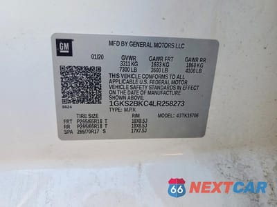 Zdjęcie 13 z 13 samochodu: 2020 GMC YUKON SLT VIN:1GKS2BKC4LR258273 - miniatura