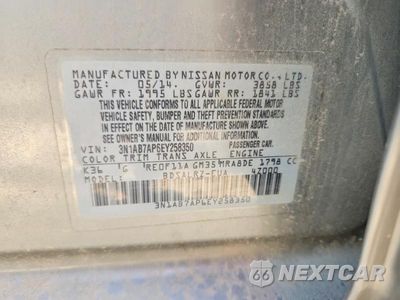 Zdjęcie 13 z 13 samochodu: 2014 NISSAN SENTRA SR VIN:3N1AB7AP6EY258350 - miniatura
