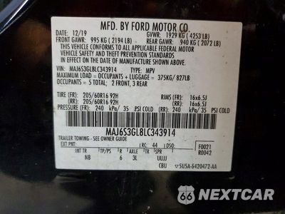 Zdjęcie 13 z 13 samochodu: 2020 FORD ECOSPORT SE VIN:MAJ6S3GL8LC343914 - miniatura