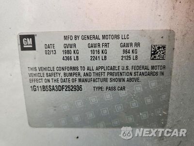 Zdjęcie 12 z 12 samochodu: 2013 CHEVROLET MALIBU LS VIN:1G11B5SA3DF252936 - miniatura