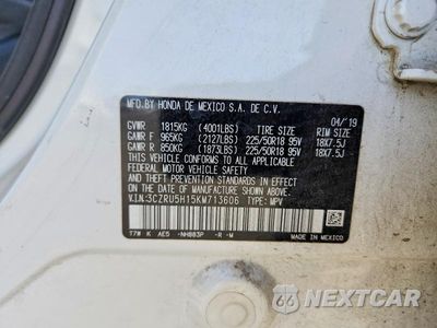 Zdjęcie 12 z 12 samochodu: 2019 HONDA HR-V SPORT VIN:3CZRU5H15KM713606 - miniatura