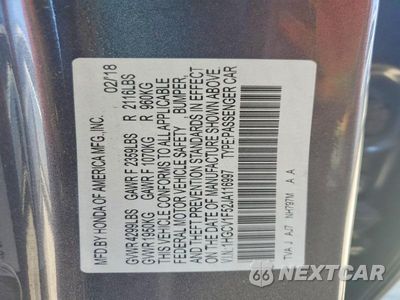 Zdjęcie 13 z 13 samochodu: 2018 HONDA ACCORD EXL VIN:1HGCV1F52JA116997 - miniatura
