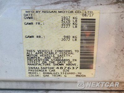 Zdjęcie 13 z 13 samochodu: 2017 NISSAN ALTIMA 2.5 S VIN:1N4AL3AP1HC487637 - miniatura