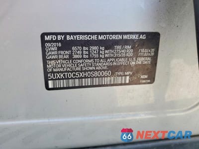 Zdjęcie 12 z 12 samochodu: 2017 BMW X5 XDR40E VIN:5UXKT0C5XH0S80060 - miniatura