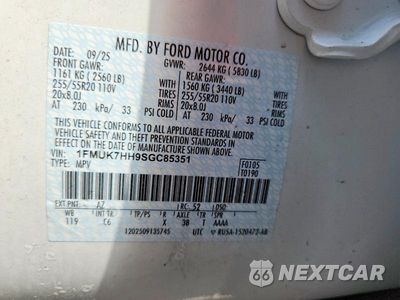 Zdjęcie 13 z 13 samochodu: 2025 FORD EXPLORER PLATINUM VIN:1FMUK7HH9SGC85351 - miniatura