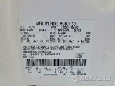 Zdjęcie 12 z 12 samochodu: 2010 FORD F150 SUPERCREW VIN:1FTFW1EV2AFA52182 - miniatura
