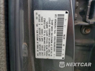 Zdjęcie 12 z 12 samochodu: 2009 HONDA ACCORD EXL VIN:1HGCP26879A175663 - miniatura