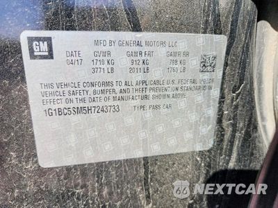 Zdjęcie 12 z 12 samochodu: 2017 CHEVROLET CRUZE LS VIN:1G1BC5SM5H7243733 - miniatura