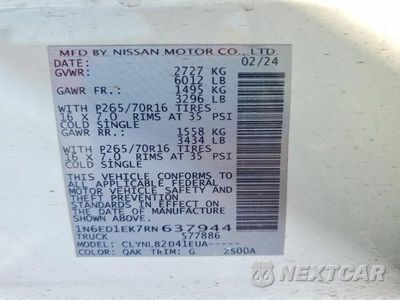 Zdjęcie 13 z 13 samochodu: 2024 NISSAN FRONTIER SV VIN:1N6ED1EK7RN637944 - miniatura