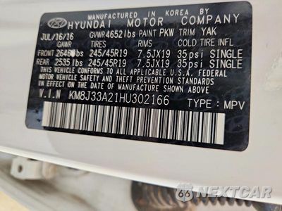 Zdjęcie 14 z 14 samochodu: 2017 HYUNDAI TUCSON LIMITED VIN:KM8J33A21HU302166 - miniatura