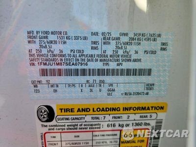 Zdjęcie 14 z 14 samochodu: 2025 FORD EXPEDITION PLATINUM VIN:1FMJU1M87SEA07916 - miniatura