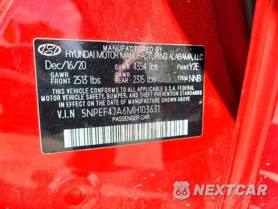 Zdjęcie 12 z 12 samochodu: 2021 HYUNDAI SONATA SEL VIN:5NPEF4JA6MH103631 - miniatura
