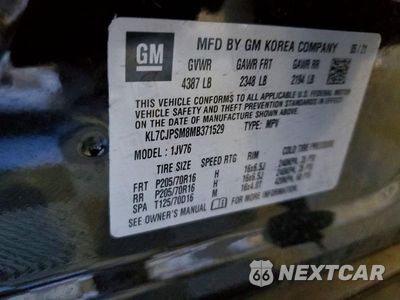 Zdjęcie 13 z 13 samochodu: 2021 CHEVROLET TRAX 1LT VIN:KL7CJPSM8MB371529 - miniatura