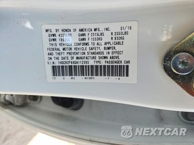 Zdjęcie 12 z 12 samochodu: 2016 HONDA ACCORD EXL VIN:1HGCR2F8XGA112595 - miniatura