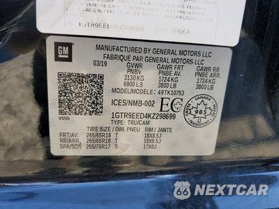 Zdjęcie 13 z 13 samochodu: 2019 GMC SIERRA K1500 AT4 VIN:1GTR9EED4KZ298699 - miniatura