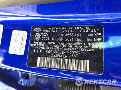 Zdjęcie 12 z 12 samochodu: 2024 HYUNDAI ELANTRA SEL VIN:KMHLM4DG1RU829757 - miniatura