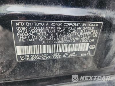 Zdjęcie 12 z 12 samochodu: 2006 LEXUS IS 350 VIN:JTHBE262865008484 - miniatura