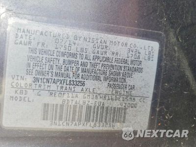 Zdjęcie 13 z 13 samochodu: 2015 NISSAN VERSA 1.6 SV VIN:3N1CN7APXFL833256 - miniatura