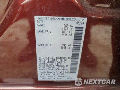 Zdjęcie 12 z 12 samochodu: 2025 NISSAN ALTIMA SV VIN:1N4BL4DVXSN310598 - miniatura